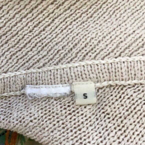 By Marlene Birger Revolve Linen Knit Pancho Oversized Sweater Sm Tassels - Picture 7 of 7